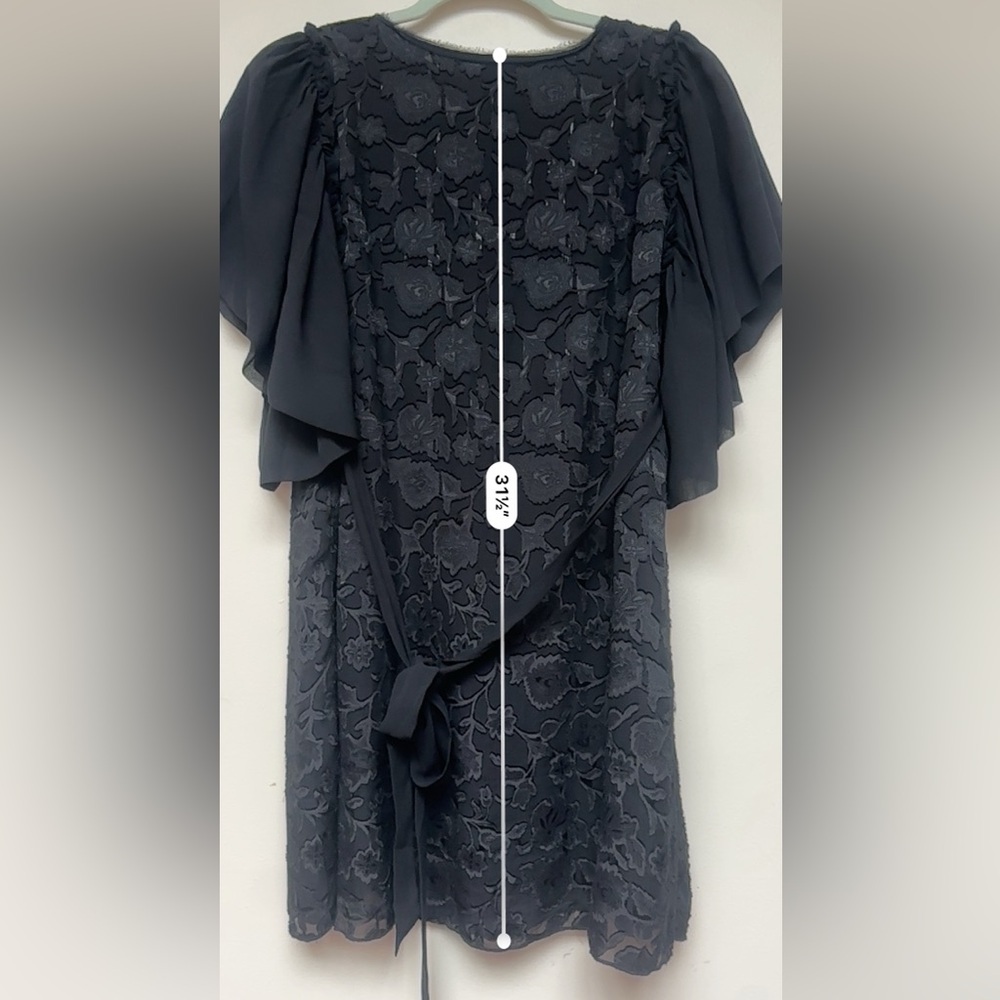Gold Hawk Black Floral Silk Blend Mini Dress Size Small - Picture 8 of 8